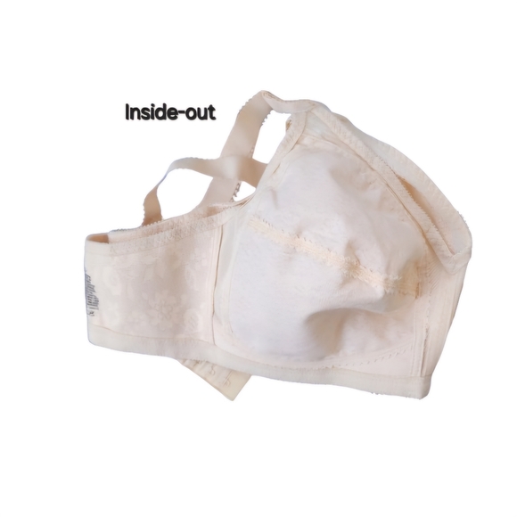 Womens 44B NEW Playtex 18-Hour Sensational Support Beigh Wire-Free Grandma Bra - Picture 4 of 7